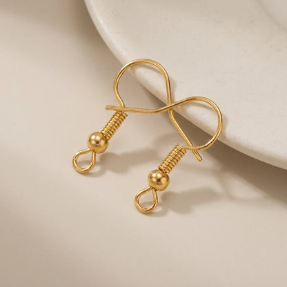 Gold 20x17mm spring end earring hooks for jewelry making