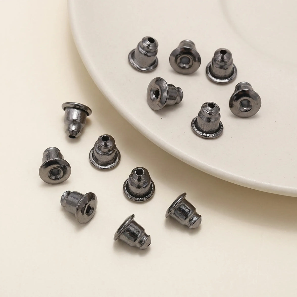 Gun black copper earring backs stoppers 5x6mm 200pcs for stud earrings