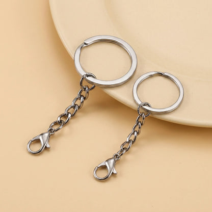 Gun black key ring with lobster clasp chain for handmade keychains