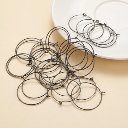 Gun black large hoop earring wires for DIY jewelry making