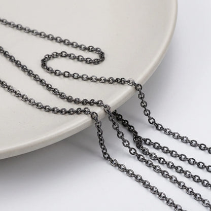 Gunmetal oval link necklace chain