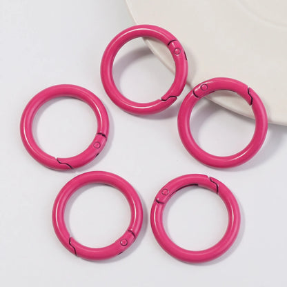 Hot pink metal round carabiner clasps for keychains and accessories