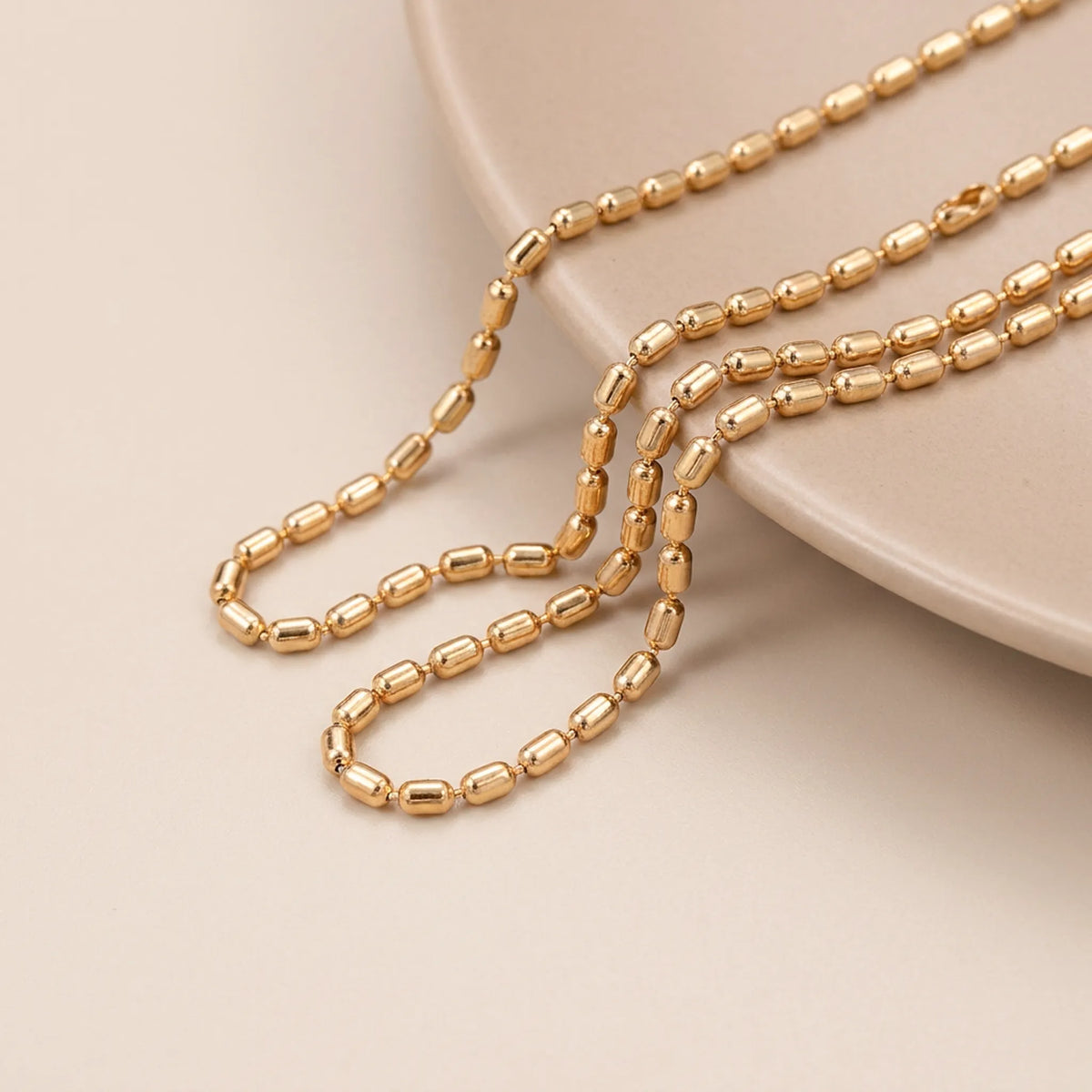 KC gold cylindrical bead chain