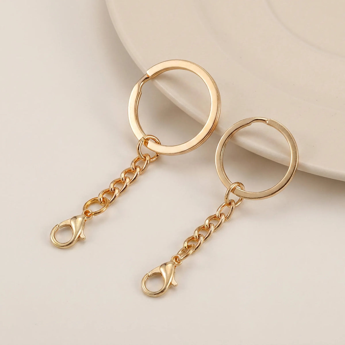 KC gold key ring with lobster clasp chain for DIY accessories