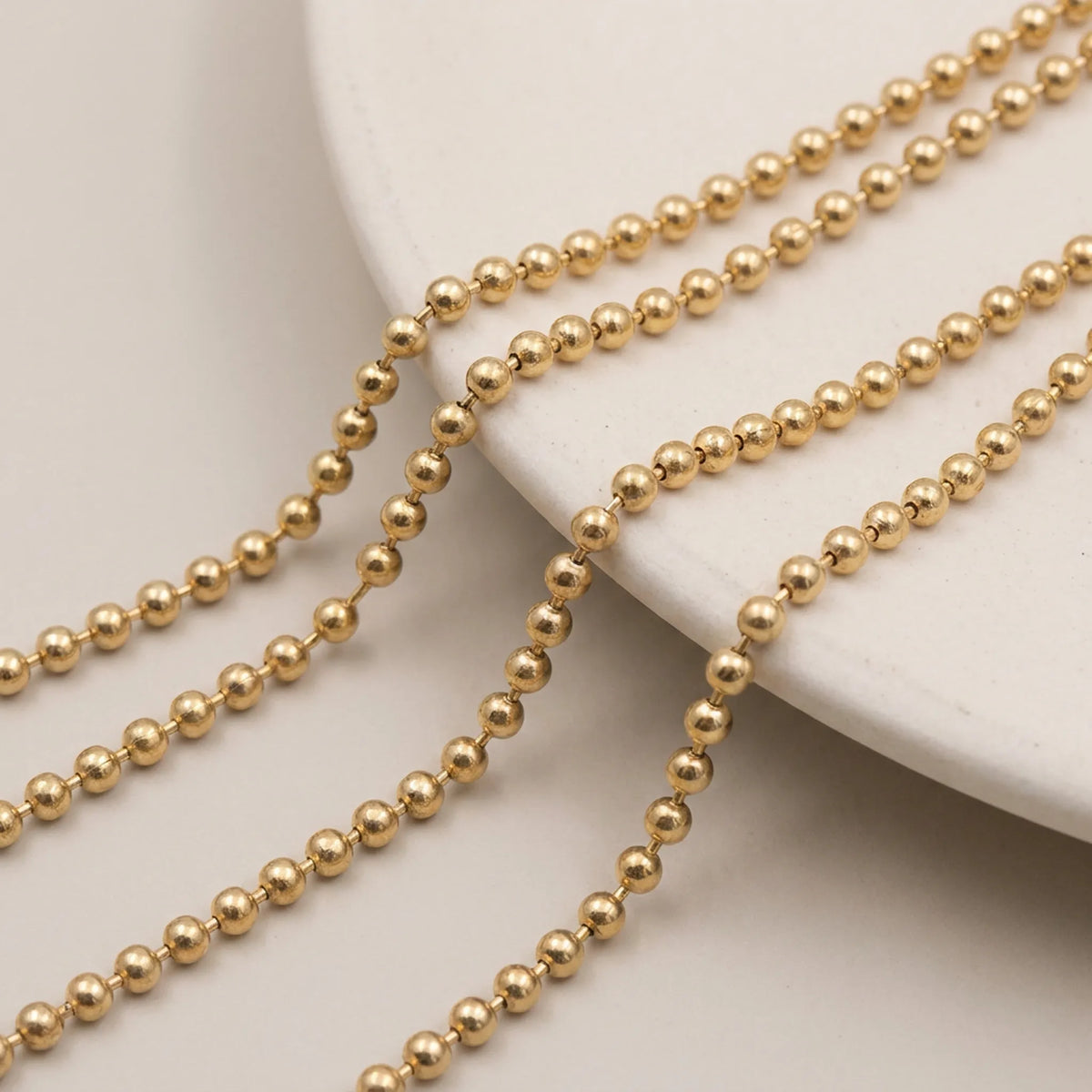 KC gold metal ball chain