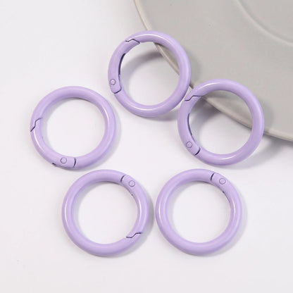 Light purple metal round carabiner clasps with spring closure