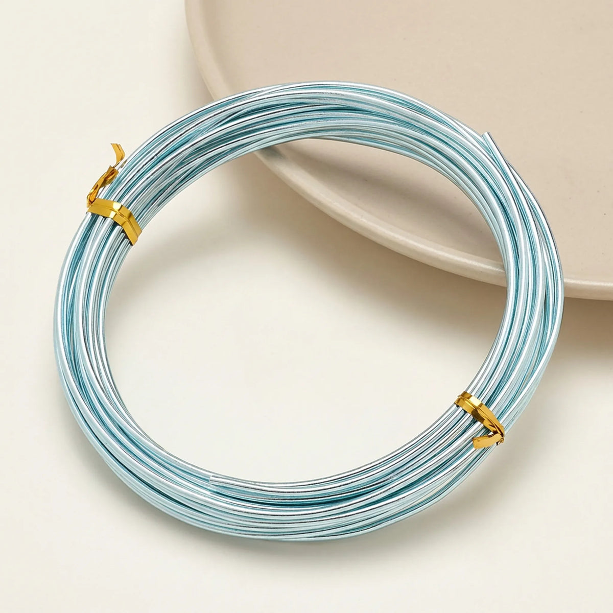 light blue anodized round aluminum craft wire for jewelry making