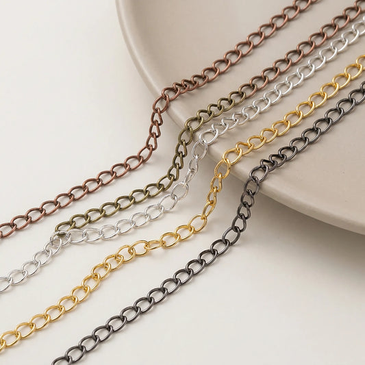 Long open link necklace extender chain for jewelry making