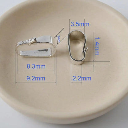 medium 925 sterling silver snap-on bail dimensions with 8.3mm inner length
