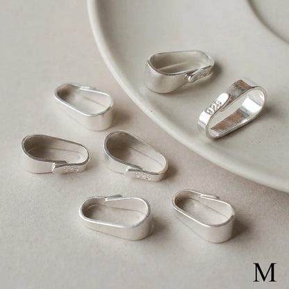 medium 925 sterling silver snap-on pinch bails for pendants
