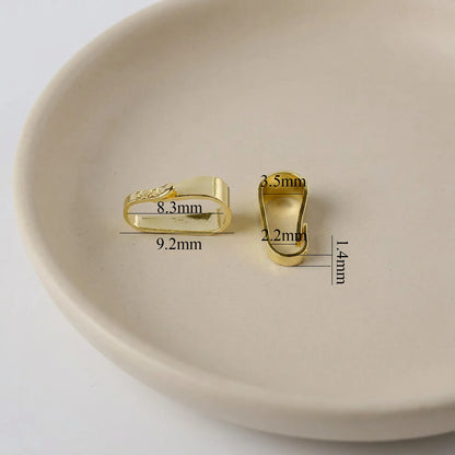 medium 18K gold plated 925 sterling silver pinch bail with dimensions