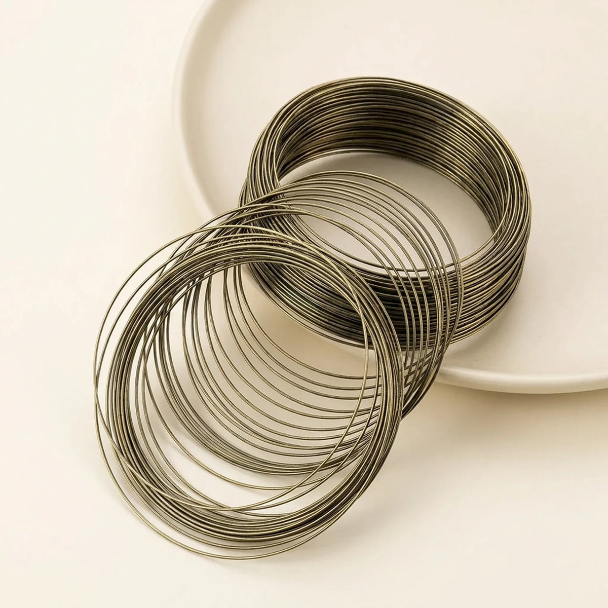 Antique Bronze Memory Steel Wire Bracelet Rings for Jewelry Making