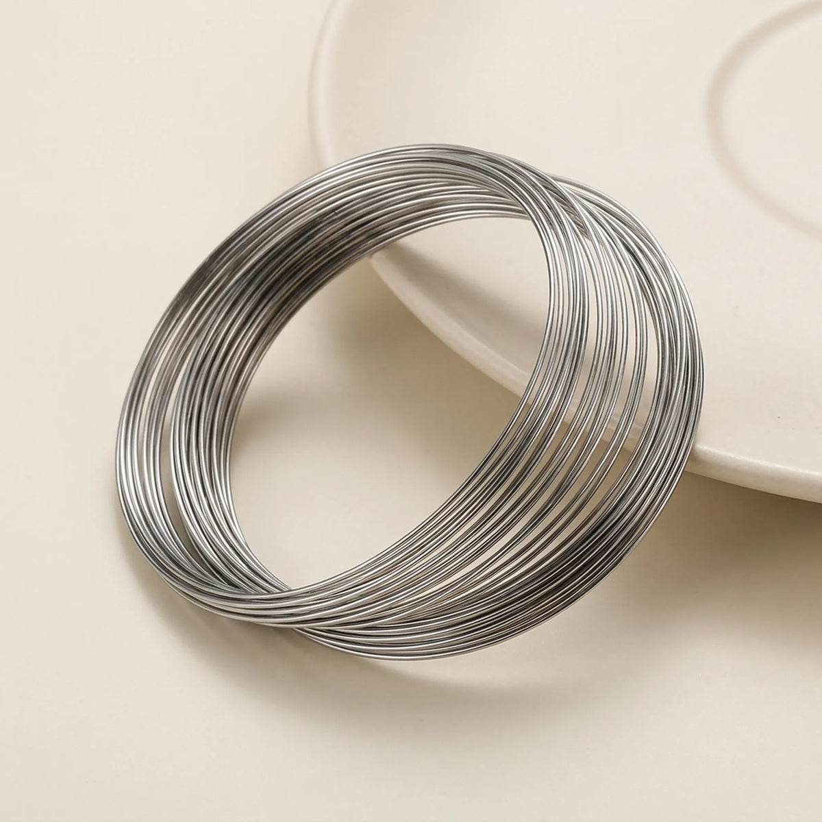 Rhodium Memory Steel Wire Bracelet Rings for Jewelry Making