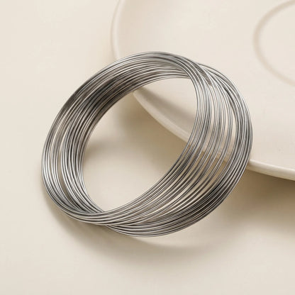 Rhodium Memory Steel Wire Bracelet Rings for Jewelry Making