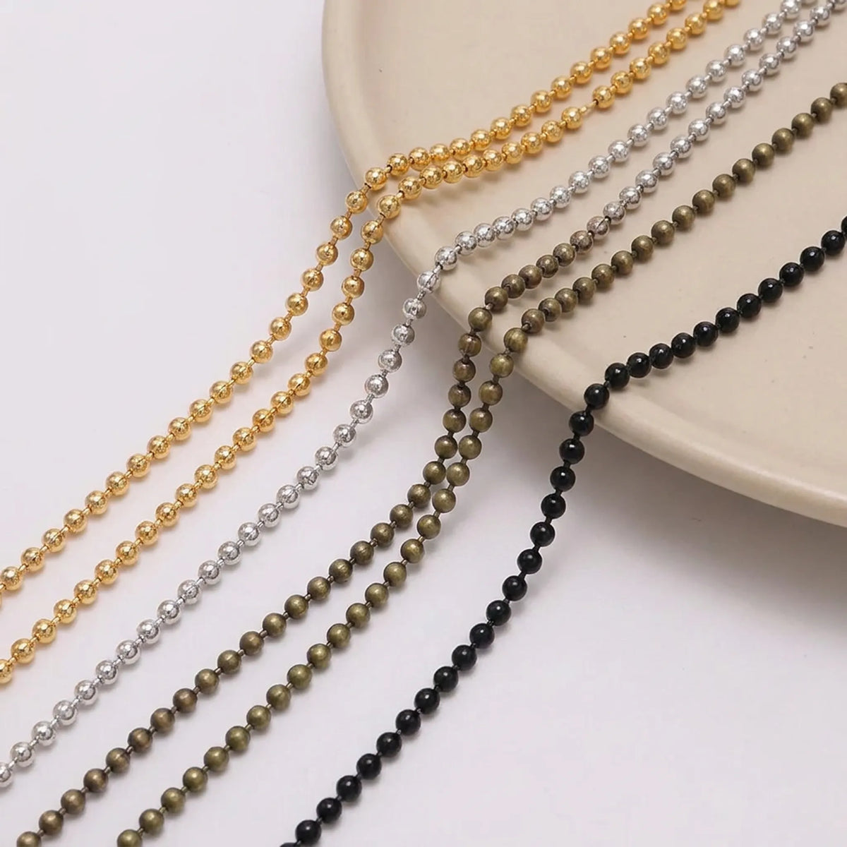 Metal ball chain for jewelry making