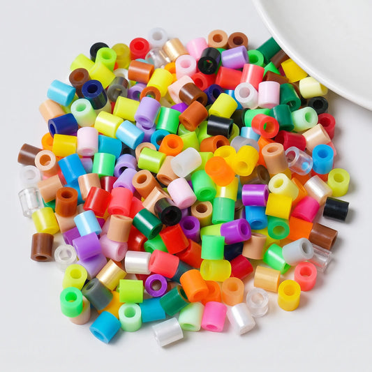 Multicolor cylinder craft beads with large holes for jewelry making