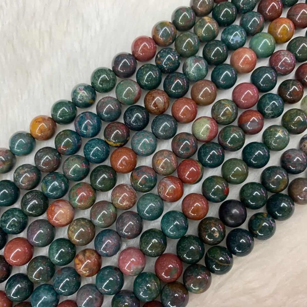 Genuine Heliotrope Bloodstone Beads, 4-12mm, 15.5'' strand