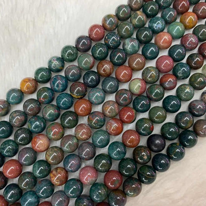 Genuine Heliotrope Bloodstone Beads, 4-12mm, 15.5'' strand