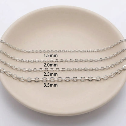Oval link necklace chain available in multiple link sizes