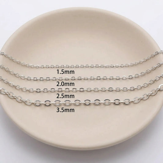 Oval link necklace chain available in multiple link sizes
