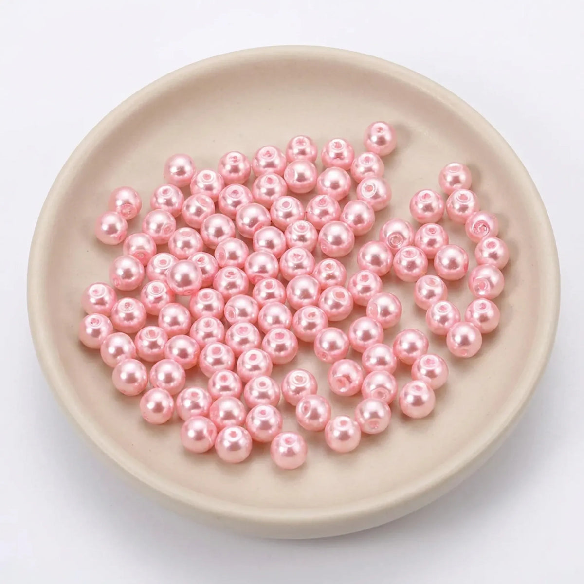 Loose Pink Czech Glass Pearl Beads 4-14mm with pearl finish for bracelets, necklaces and earrings