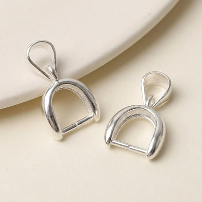 Plain silver 925 sterling silver pinch bails for pendant making