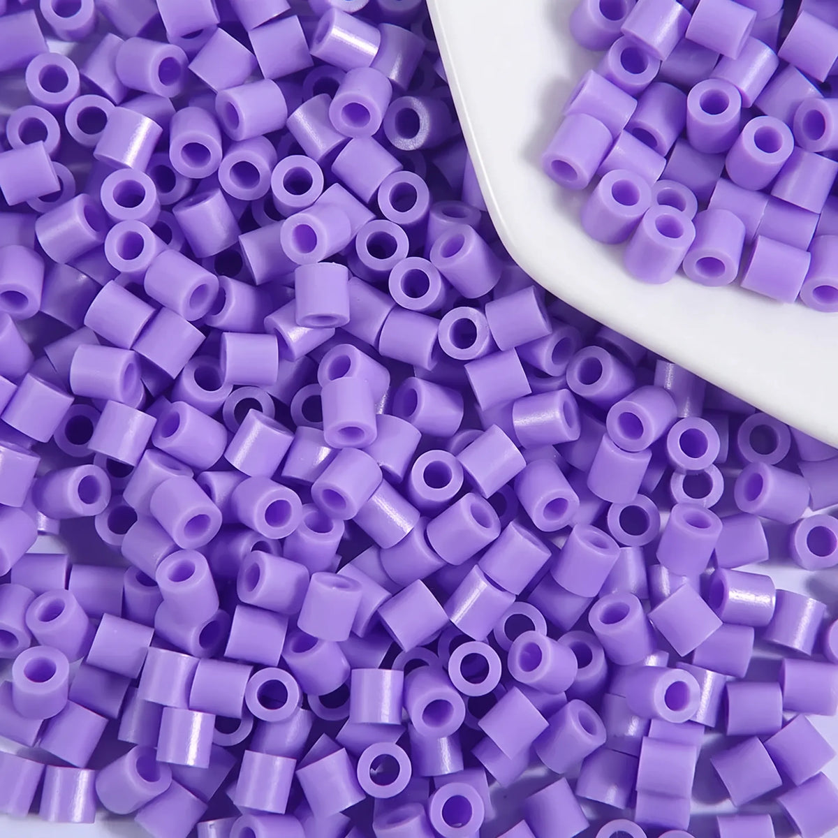 Purple cylinder craft beads with large holes for jewelry making