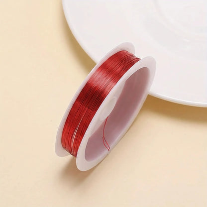 Red colored copper beading wire roll for jewelry making