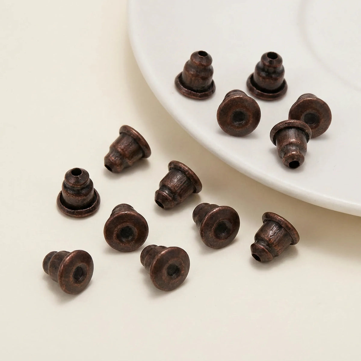 Red copper earring backs stoppers 5x6mm 200pcs for stud earrings