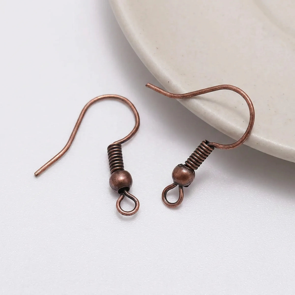 Red copper 20x17mm spring end earring hooks for jewelry making