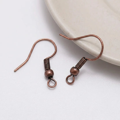 Red copper 20x17mm spring end earring hooks for jewelry making
