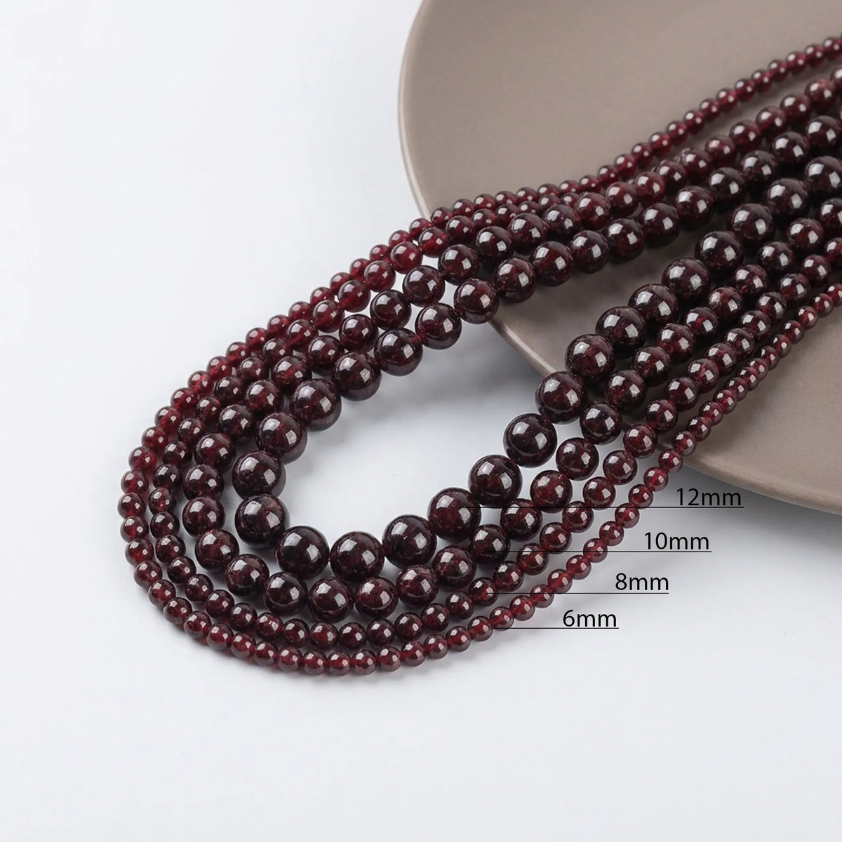 Natural red garnet beads available in multiple sizes