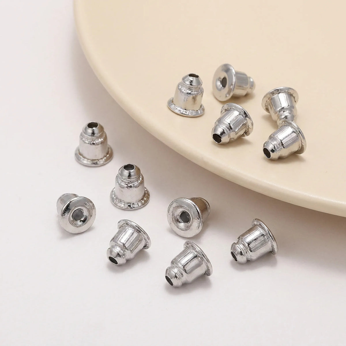 Rhodium copper earring backs stoppers 5x6mm 200pcs for stud earrings