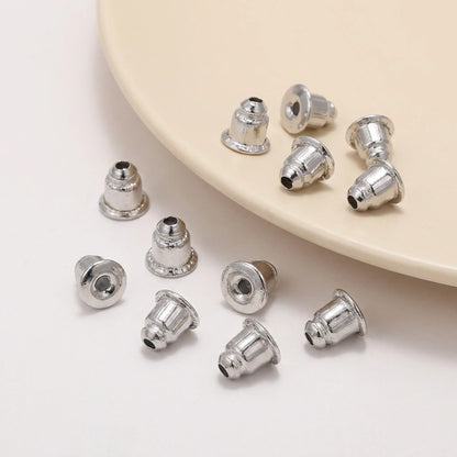 Rhodium copper earring backs stoppers 5x6mm 200pcs for stud earrings
