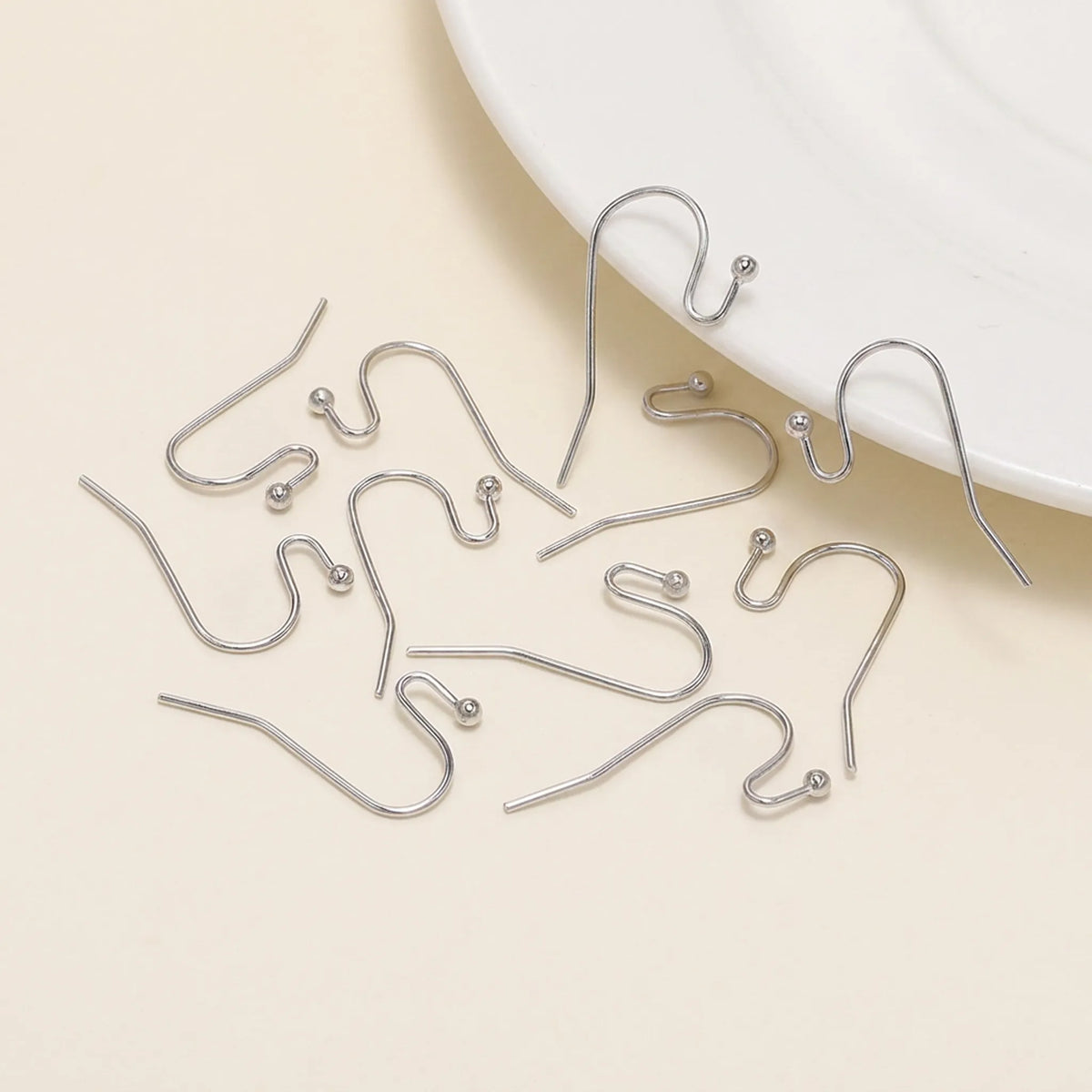 Rhodium iron earring hooks 21x16mm 100pcs for handmade earrings