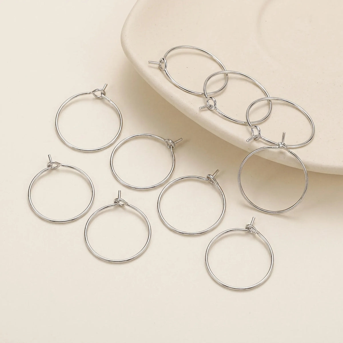 Rhodium color large hoop earring wires for handmade earrings