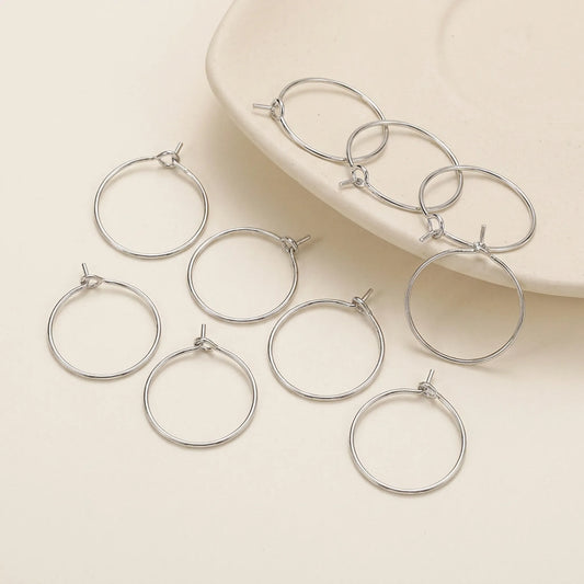 Rhodium color large hoop earring wires for handmade earrings