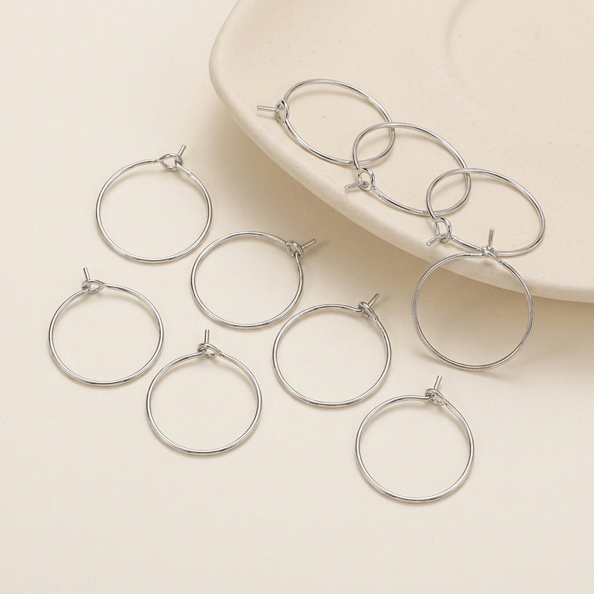 Rhodium large hoop earring wires for DIY jewelry making