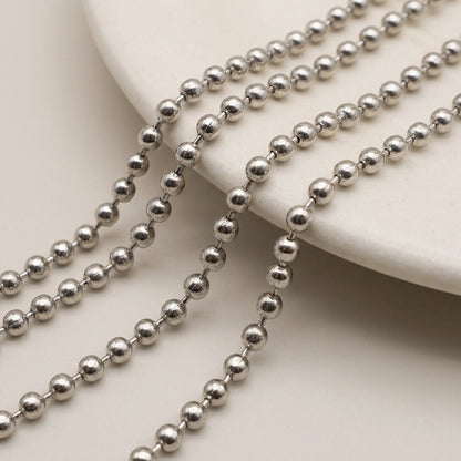 Rhodium metal ball chain for jewelry making
