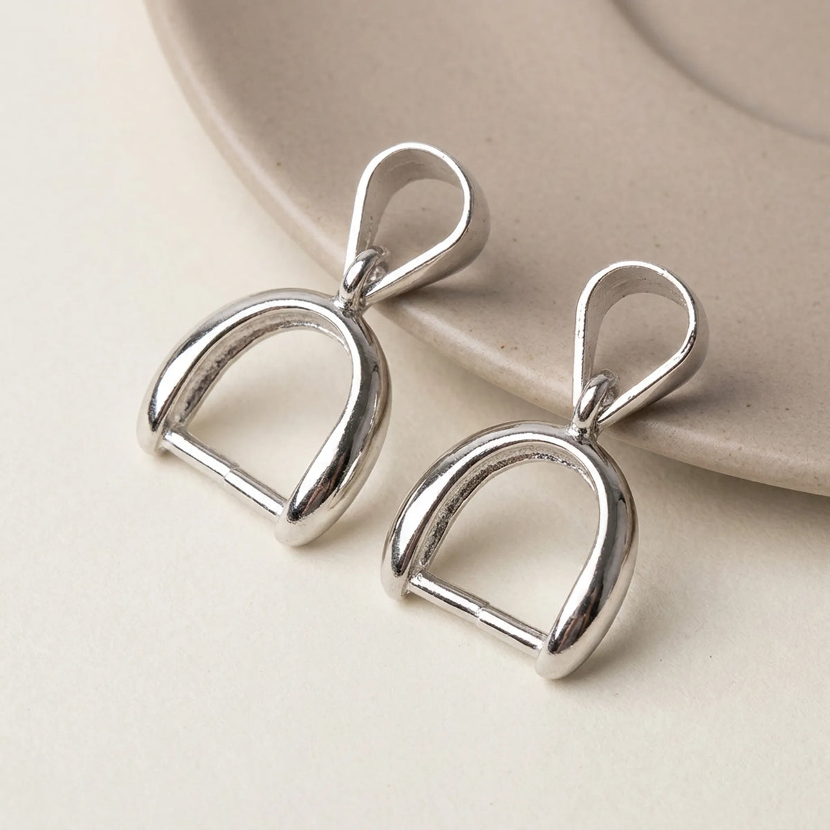Rhodium plated 925 sterling silver pinch bails for pendants