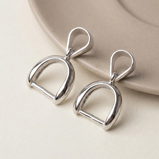 Rhodium plated 925 sterling silver pinch bails for pendants