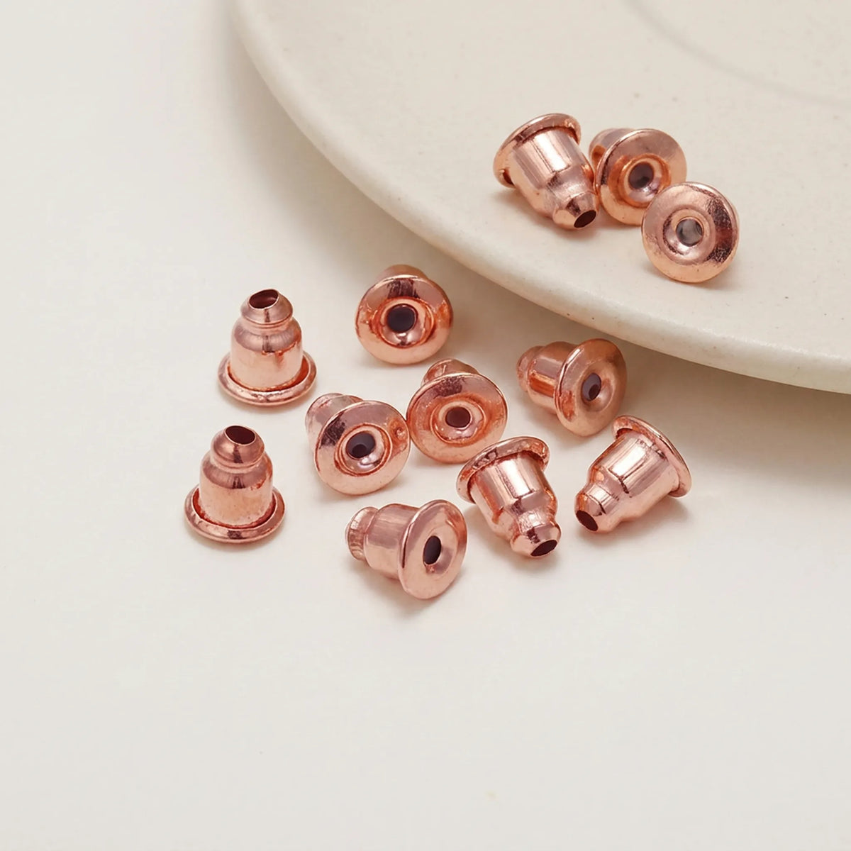 Rose gold copper earring backs stoppers 5x6mm 200pcs for stud earrings
