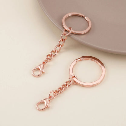 Rose gold key ring with lobster clasp chain for handmade accessories