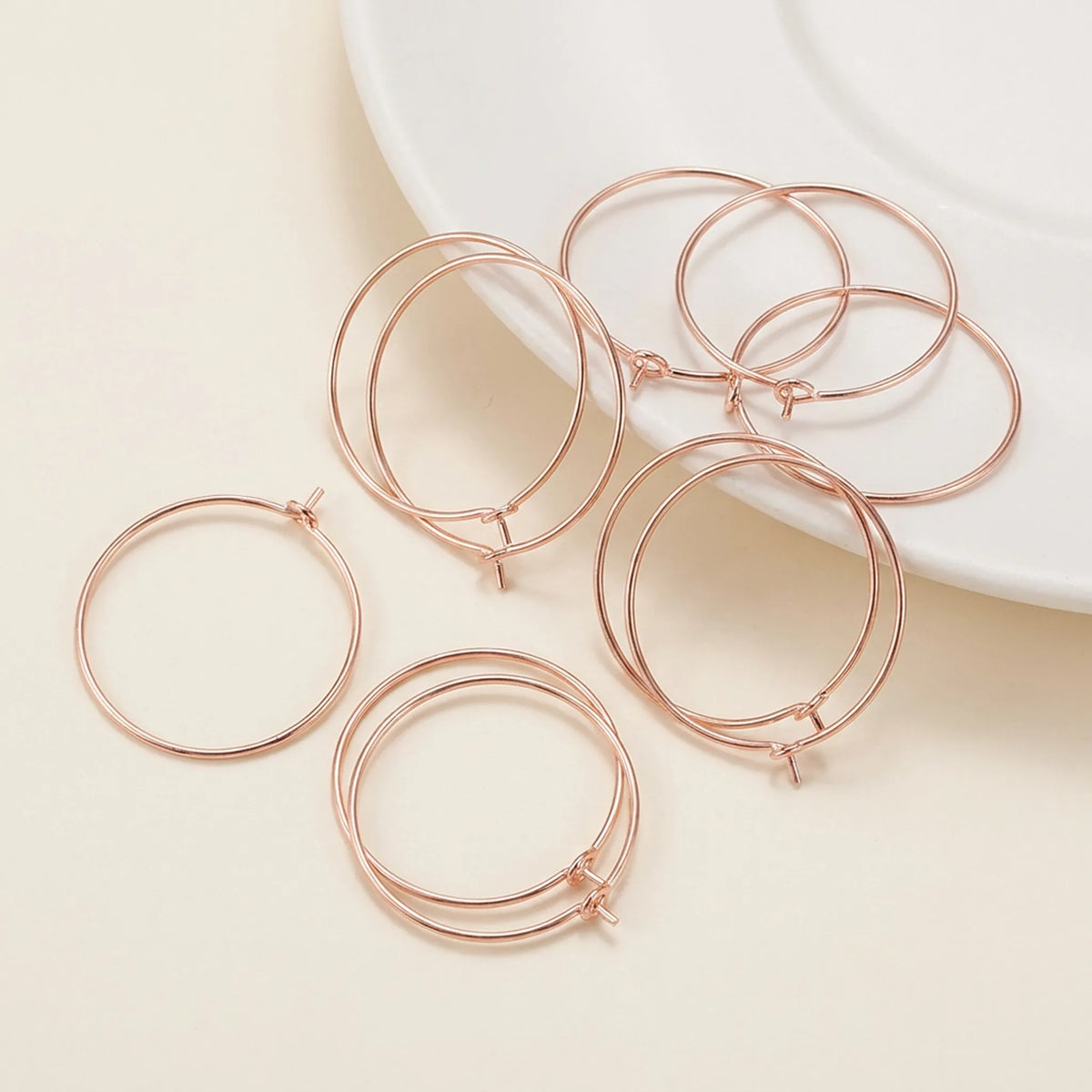 Rose gold large hoop earring wires for DIY jewelry making