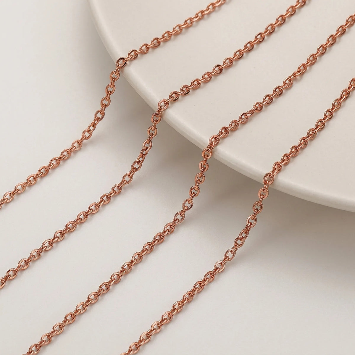 Rose gold oval link necklace chain