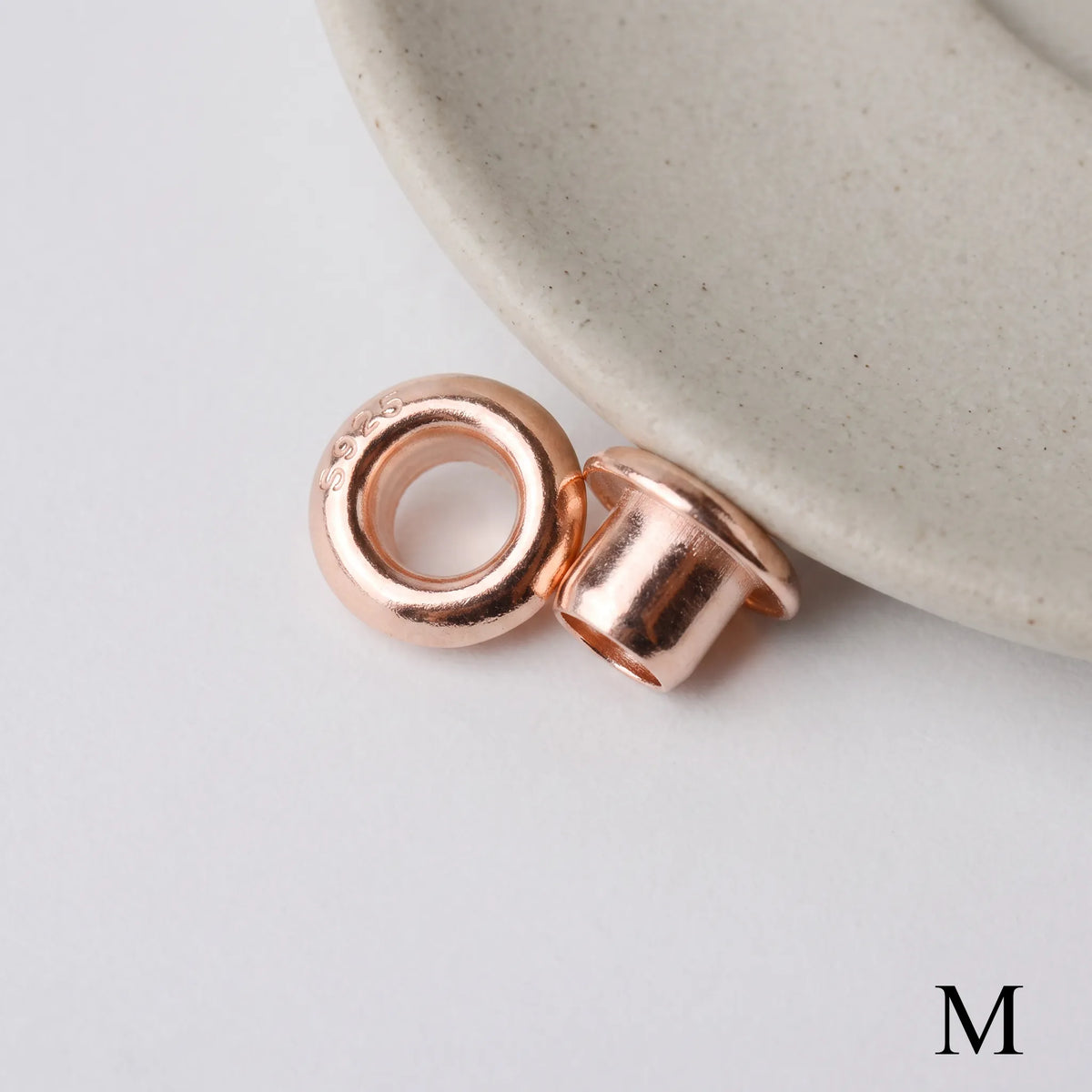 Rose gold 925 sterling silver grommet eyelet rivets, 5mm outer diameter