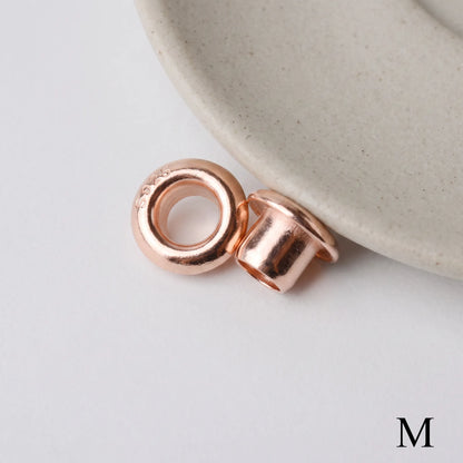 Rose gold 925 sterling silver grommet eyelet rivets, 5mm outer diameter