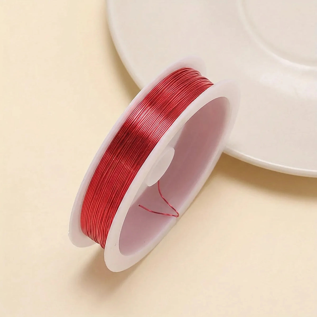 Rose red colored copper beading wire roll for jewelry making