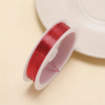 Rose red colored copper beading wire roll for jewelry making