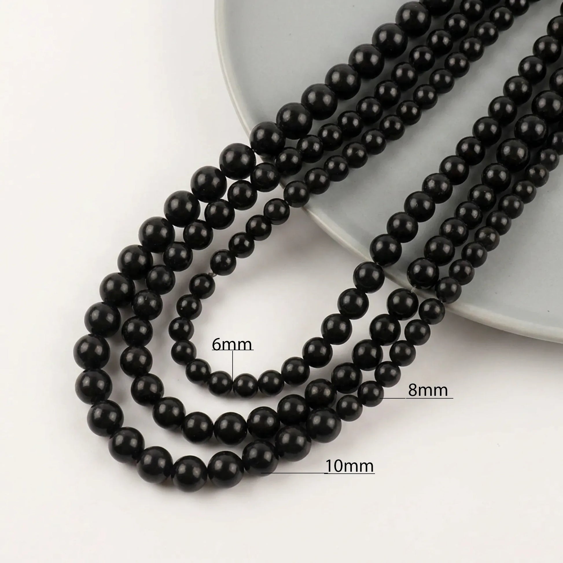 Shungite beads available in multiple sizes